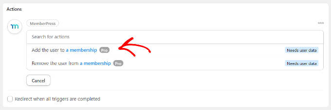 أضف المستخدم كعضو Add the user as a member