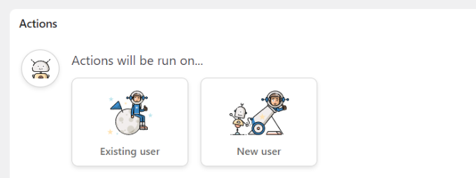 حدد مستخدمًا جديدًا أو موجودًا Select new or existing user