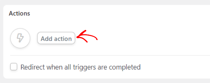 انقر فوق زر إضافة إجراء Click the add action button