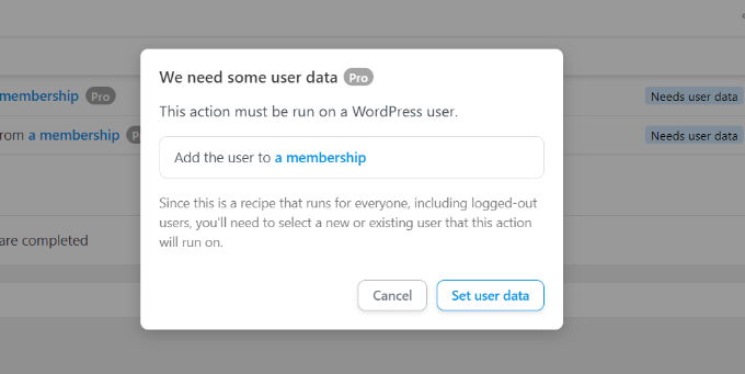 قم بتعيين بيانات المستخدم لـ MemberPress Set user data for MemberPress