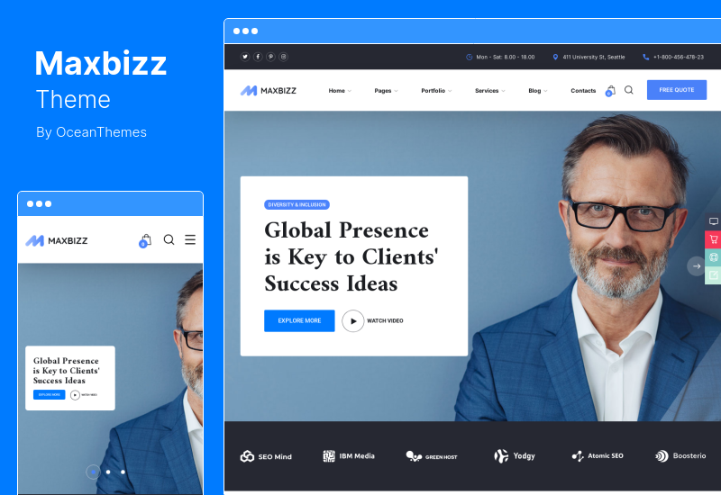 Maxbizz 主题 - 咨询金融 Elementor WordPress 主题