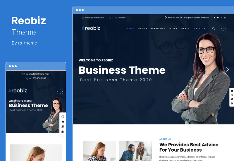 Reobiz Theme - موضوع ووردبريس للأعمال الاستشارية