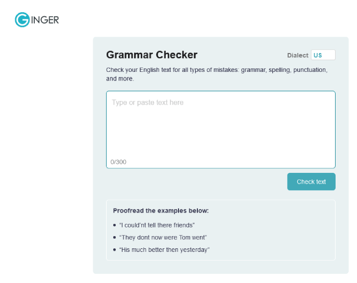 Kostenlose Online-Grammatikprüfung Ginger Software
