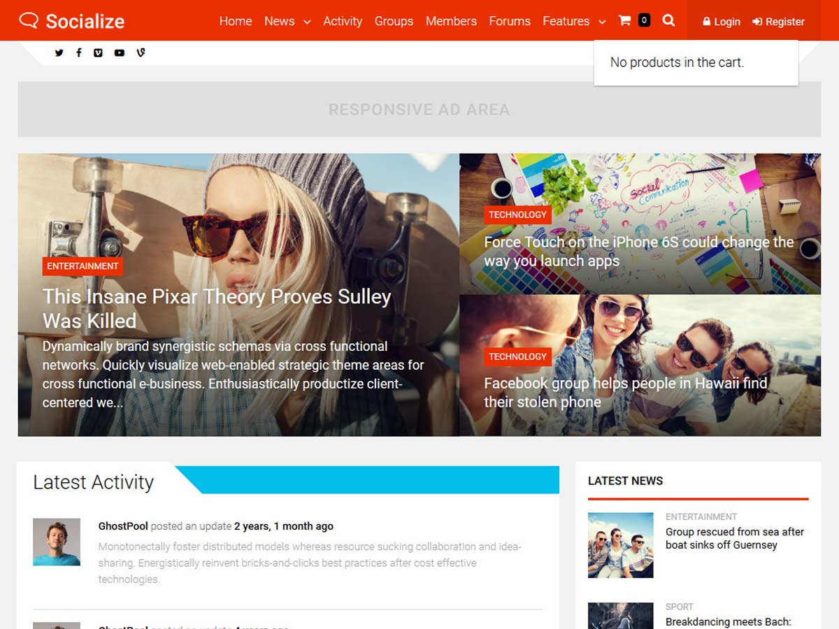 Socializa el tema de WordPress de buddypress