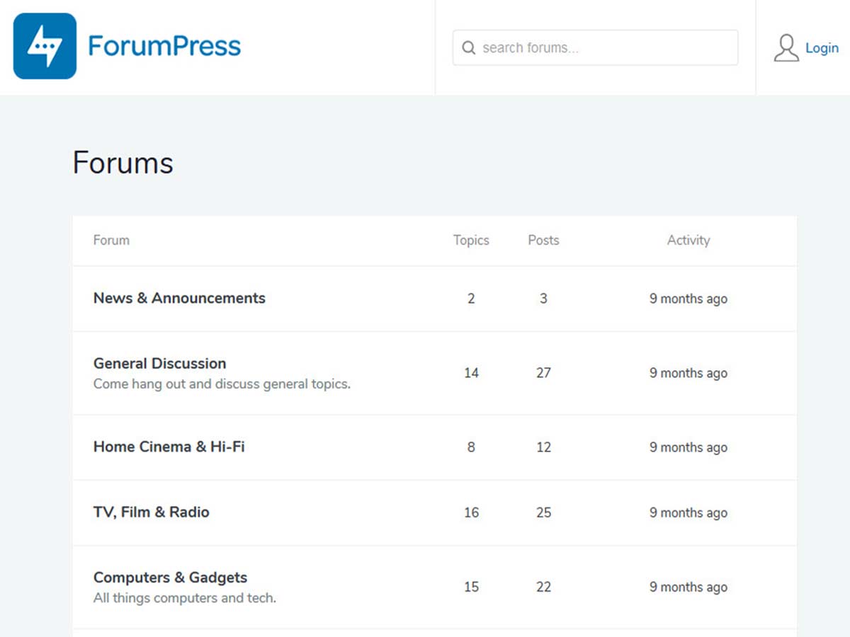 ForumPress Tema de WordPress para foros de Buddypress