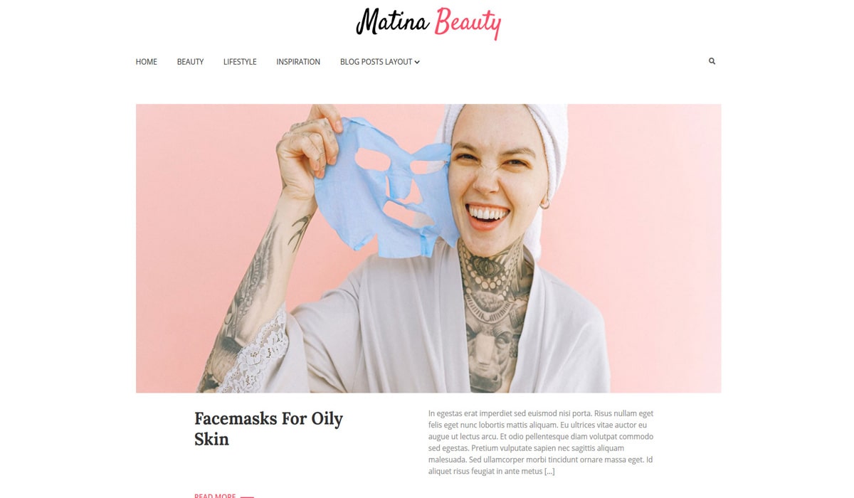 matina- الجمال- المؤنث- WordPress- الموضوع