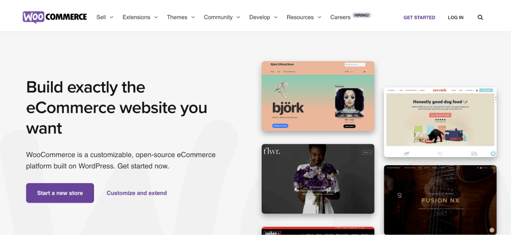 WooCommerce-Homepage WooCommerce's homepage says,