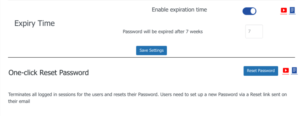 Password Policy Manager 플러그인의 만료 시간 설정입니다.