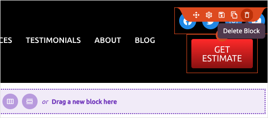 ลบบล็อก seedprod - SeedProd delete block seedprod