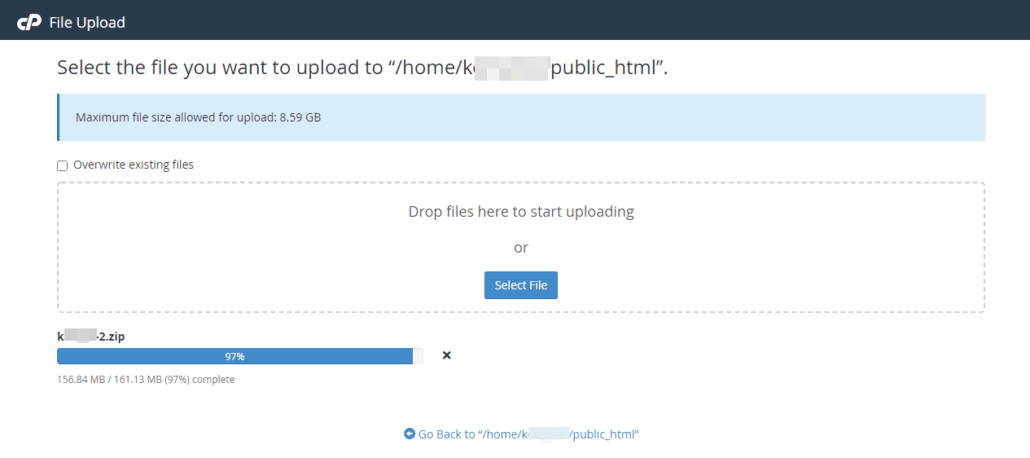 Unggah file cadangan untuk woocommerce