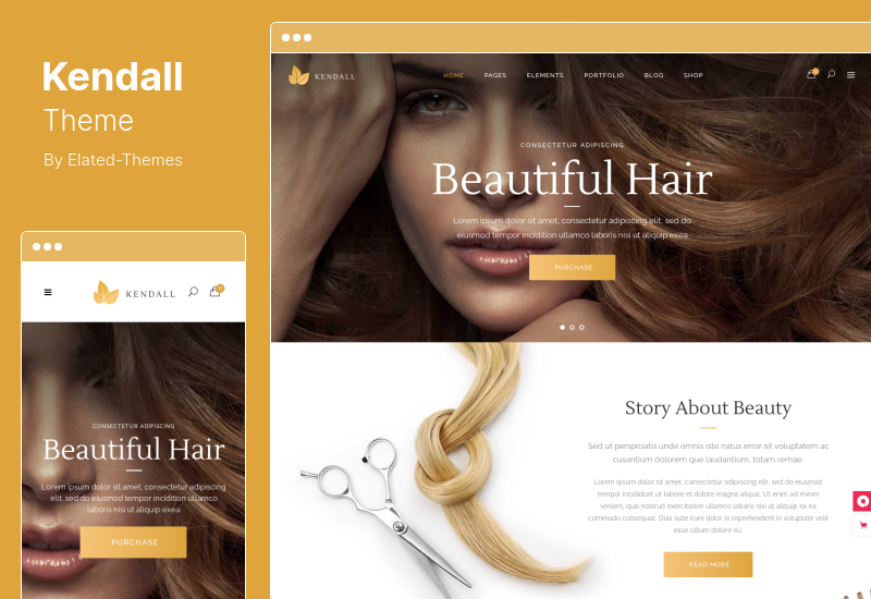 ธีม Kendall - ธีม WordPress สปา ร้านทำผม และร้านเสริมสวย