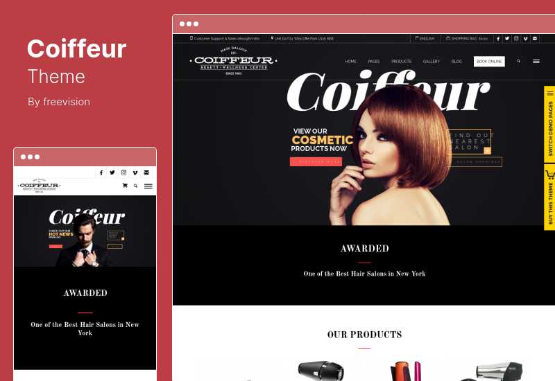 ธีม Coiffeur - ร้านทำผม WordPress Theme
