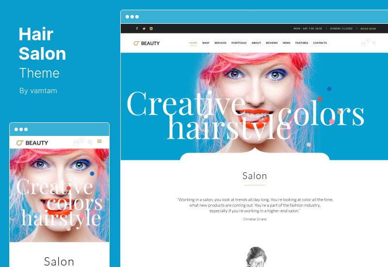 ธีมร้านทำผม - ช่างทำผม WordPress ธีม