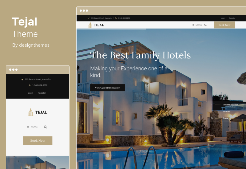 Thème Tejal - Thème WordPress pour hôtel