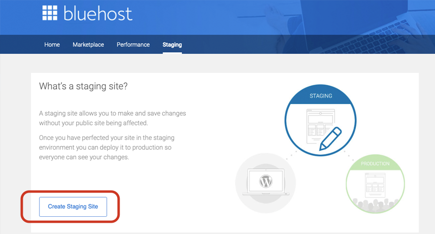 Erstellen einer WordPress-Staging-Site mit Bluehost