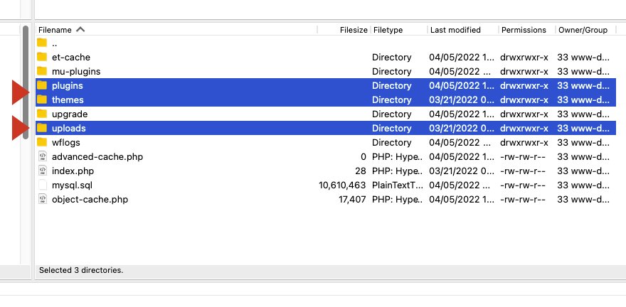 Verwenden von FileZilla für die WordPress-Staging-Site