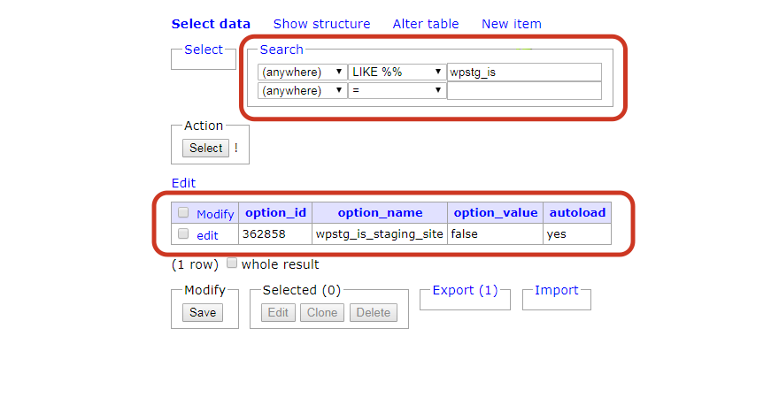 Verwenden von phpMyAdmin