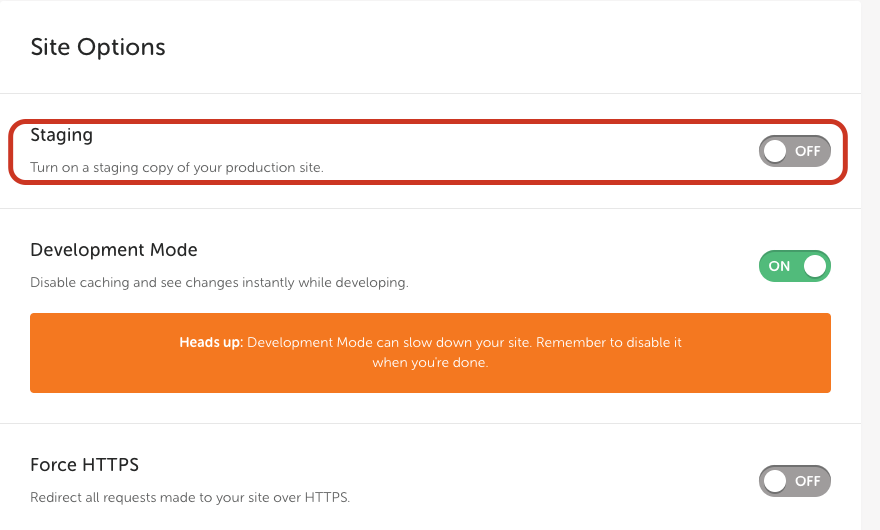 Schwungrad-Staging-Optionen