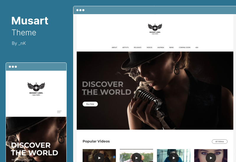 Thème Musart - Thème WordPress pour labels de musique et artistes