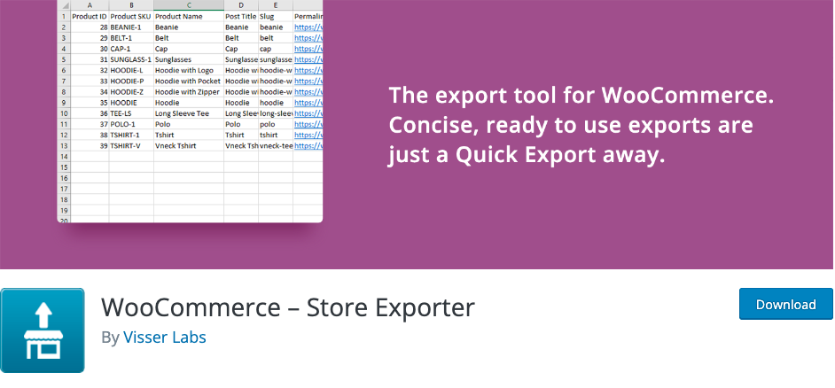 plugin di esportazione del negozio woocommerce