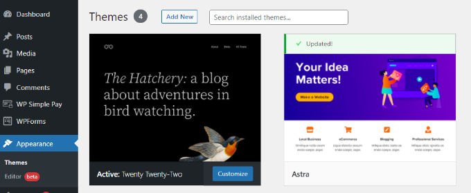 Tam site düzenleyicisine git Go to full site editor