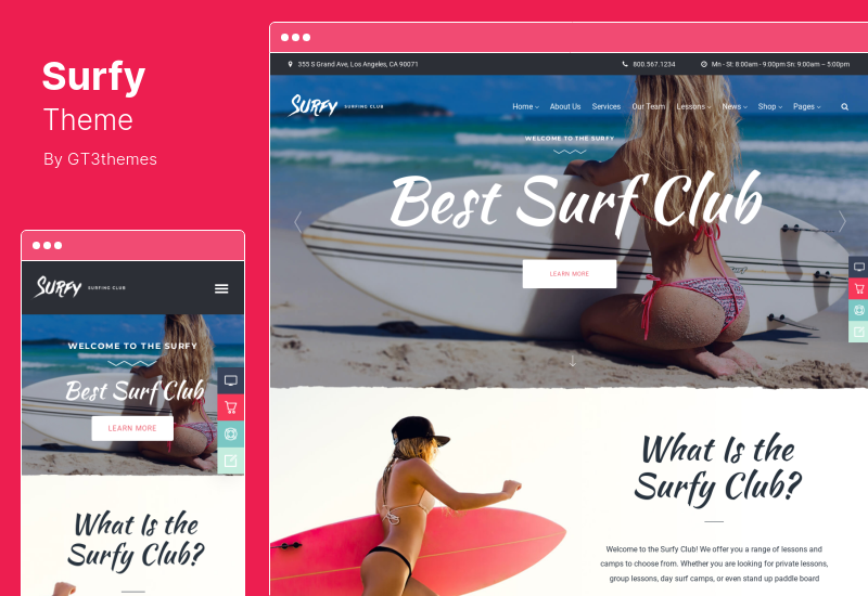 Surfy Theme - 冲浪和水上运动 WordPress 主题