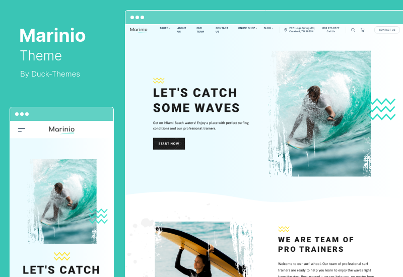 Marinio 主题 - 冲浪和水肺潜水 WordPress 主题