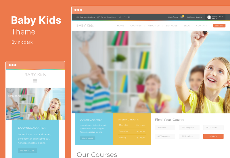 Baby Kids Theme - Educație Primară Copii Tema WordPress