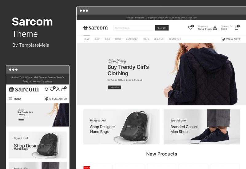 Sarcom Teması - Moda WooCommerce Teması