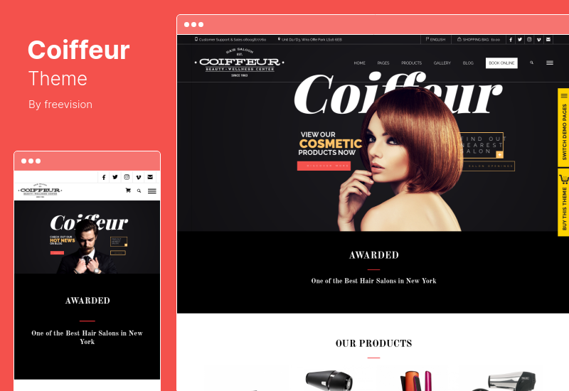 Coiffeur 테마 - 미용실 WordPress 테마