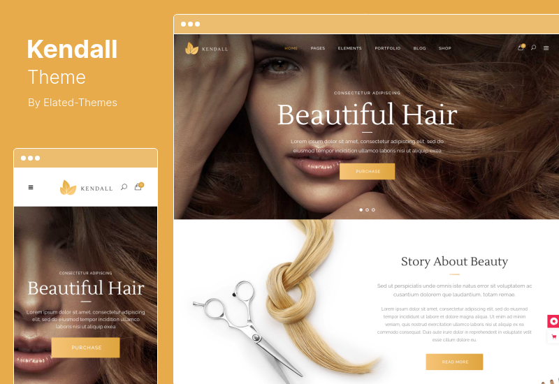 Kendall 테마 - 스파, 헤어 & 뷰티 살롱 WordPress 테마