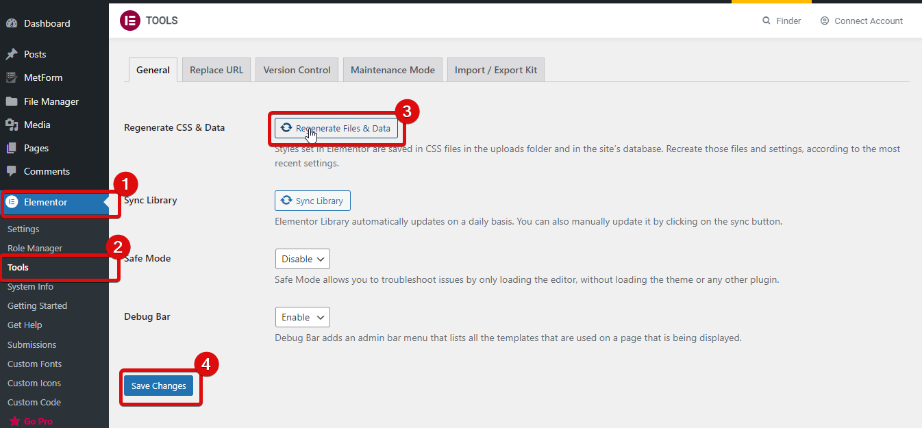 rigenera Elementor CSS personalizzato Elementor Custom CSS