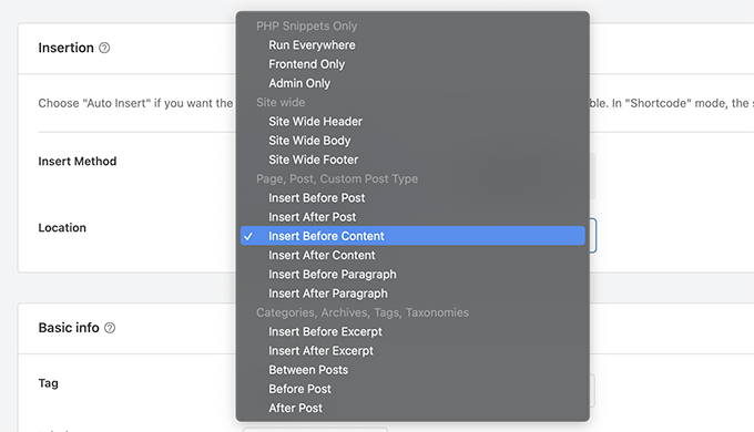 WPCode Inserisce automaticamente il codice PHP WPCode Auto Insert PHP Code