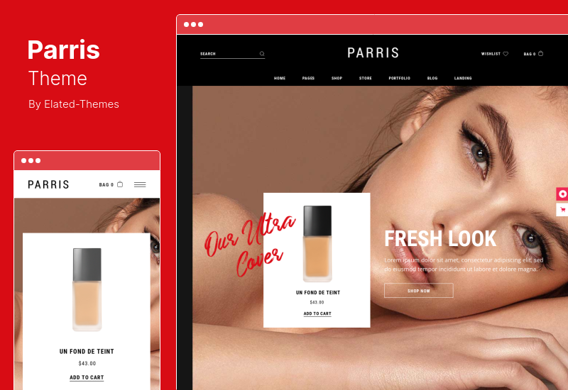 Tema Parris - Tema WordPress pentru magazinul de frumusețe și machiaj