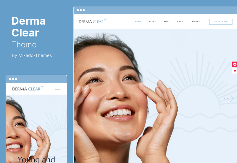 Tema Derma Clear - Tema WordPress pentru cosmetice de frumusețe și îngrijire a pielii