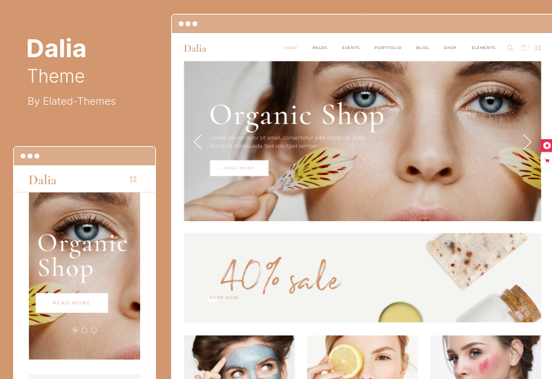 Tema Dalia - Tema WordPress Modern Wellness & Cosmetics