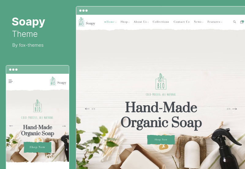 Soapy Theme - Tema WordPress pentru îngrijirea pielii realizată manual și organic