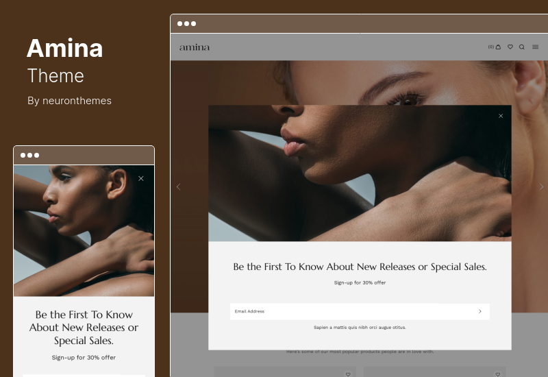 Tema Amina - Tema WooCommerce magazin de frumusețe și îngrijire a pielii
