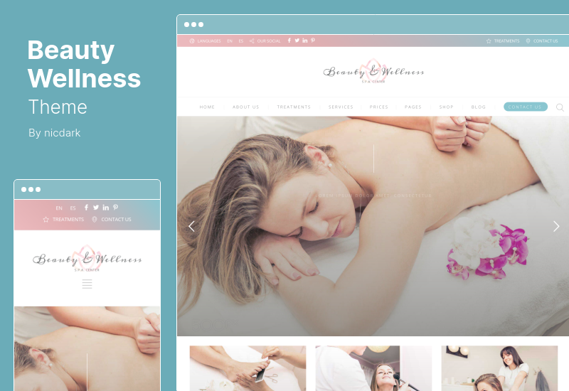 Beauty Wellness Theme - Beauty Wellness Spa & Beauty Salon de masaj Tema WordPress