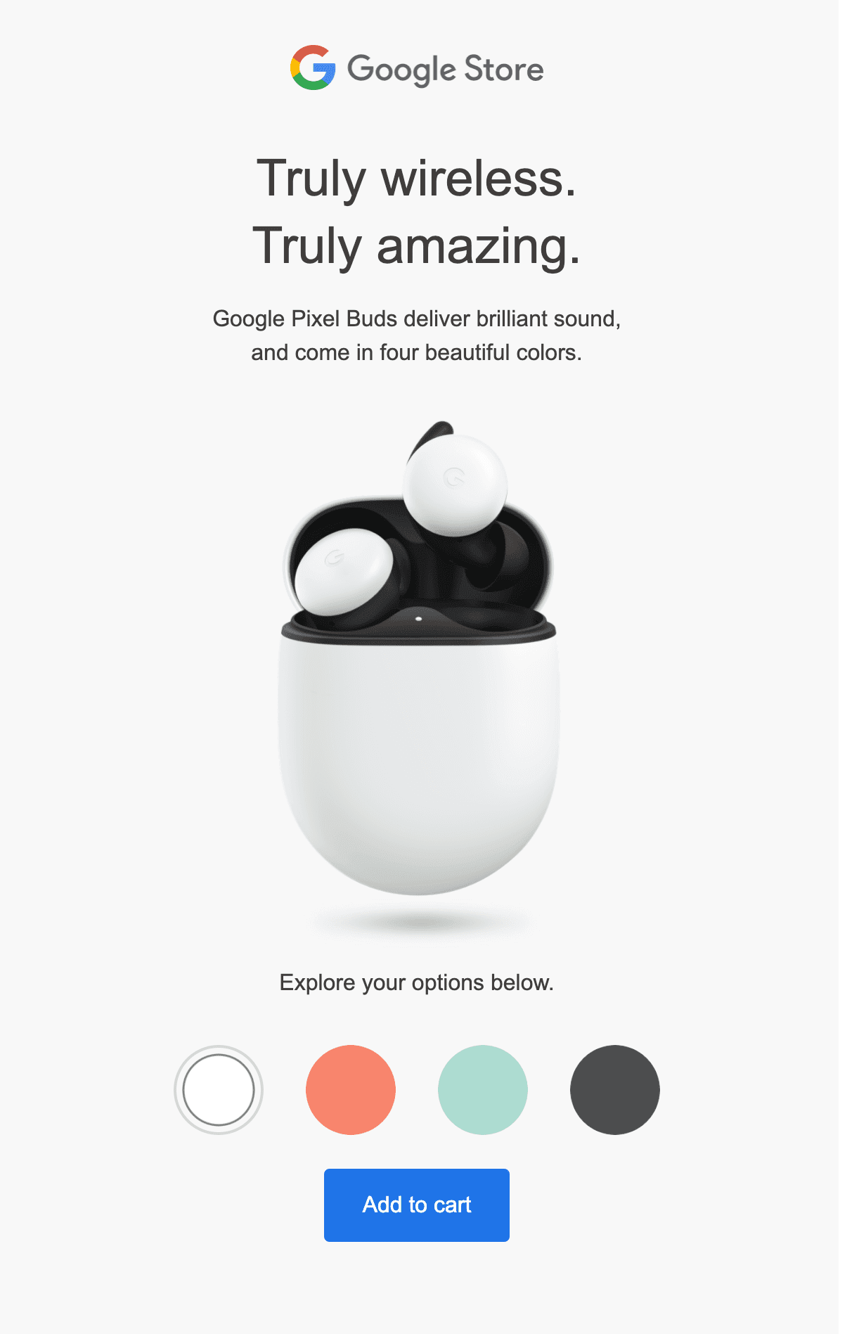 Esempio di posta interattiva di Google Store