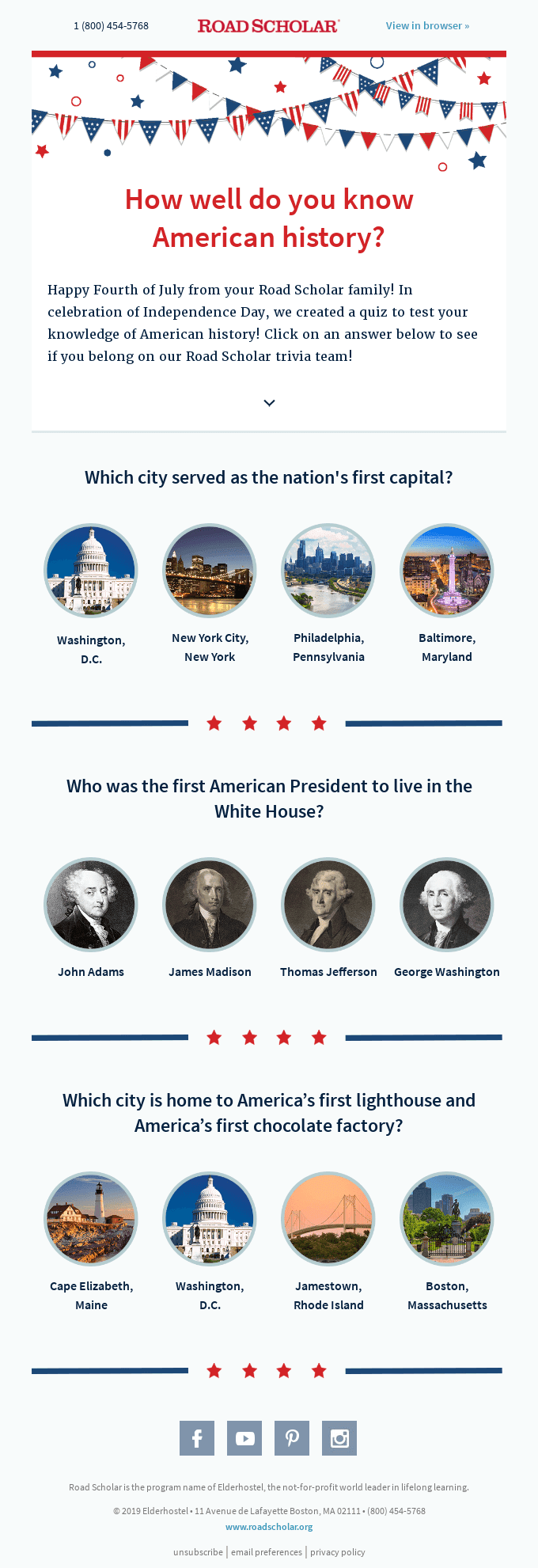 quiz via e-mail