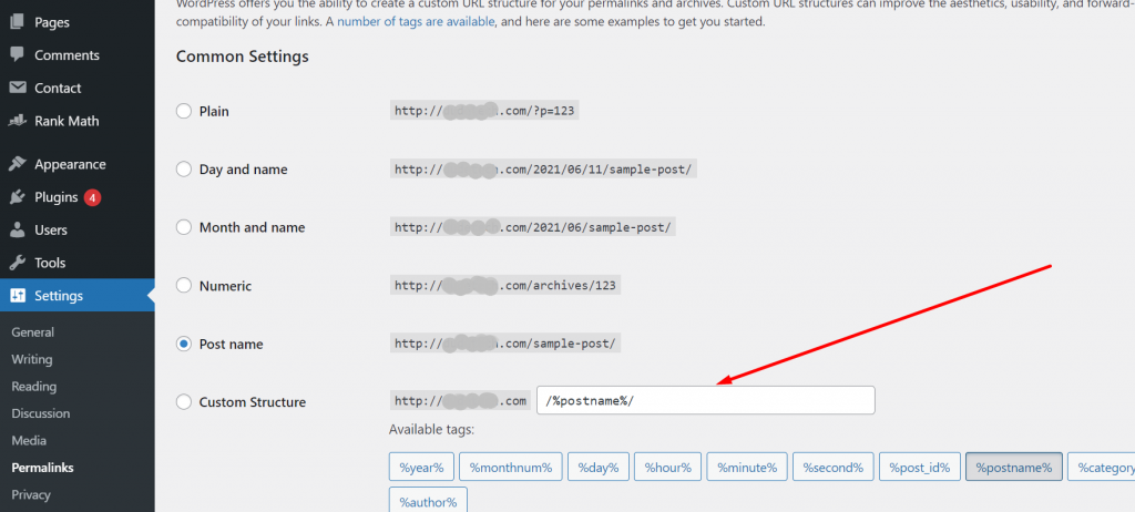 Cum să pornești un blog WordPress gratuit în 8 pași simpli? 14 Permalink settings in WordPress