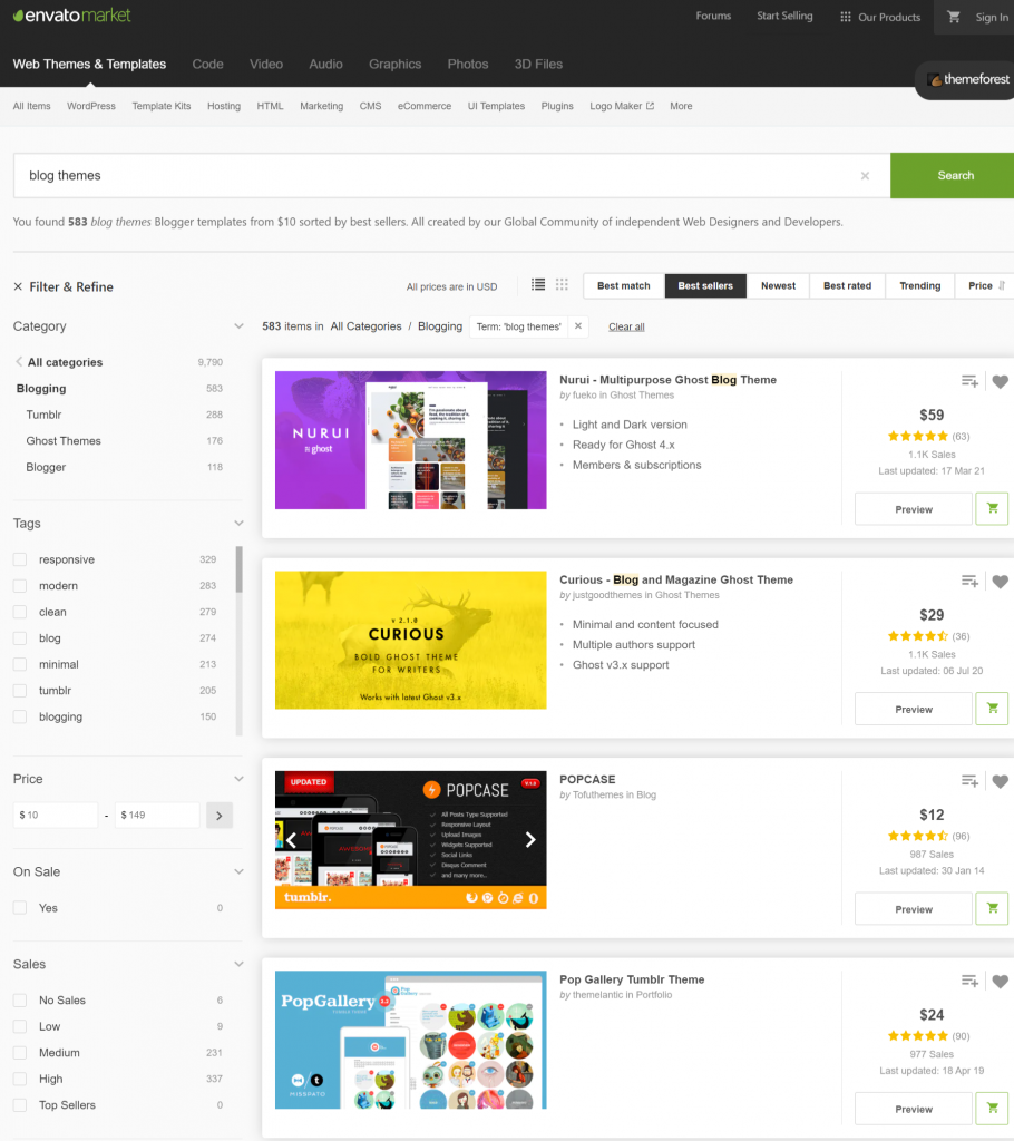 Cum să pornești un blog WordPress gratuit în 8 pași simpli? 17 Premium themes in Themeforest