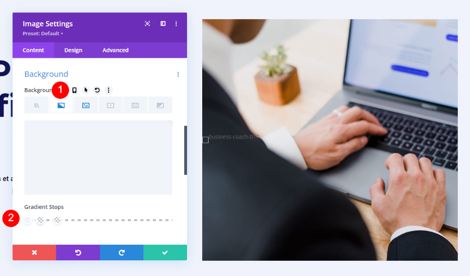 Terzo esempio: forma dell'immagine del generatore di gradiente ellittico