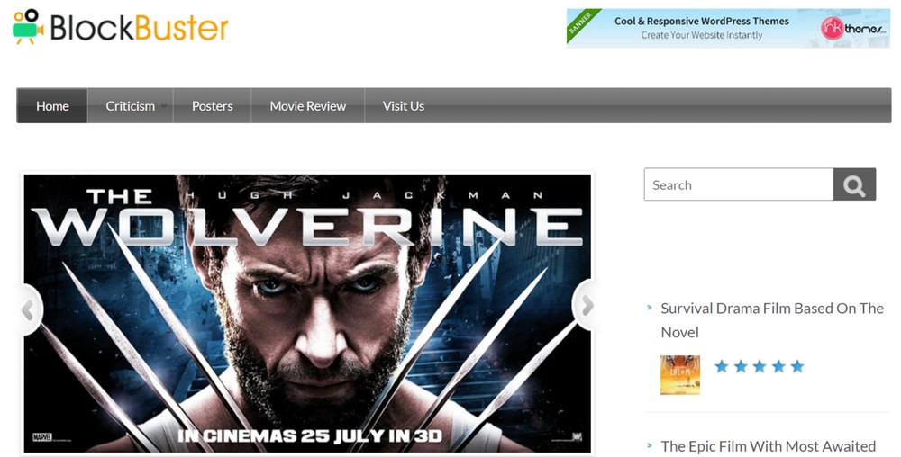Blockbuster cinema tema WordPress