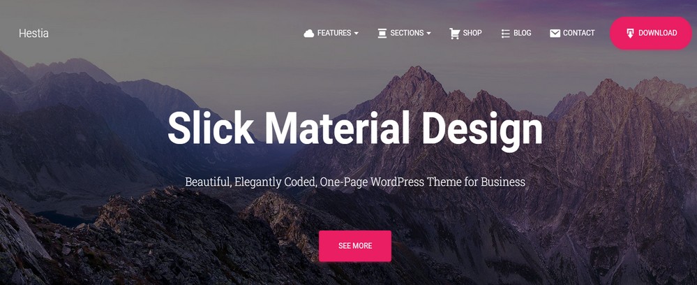 Hestia PRO design elegant demo