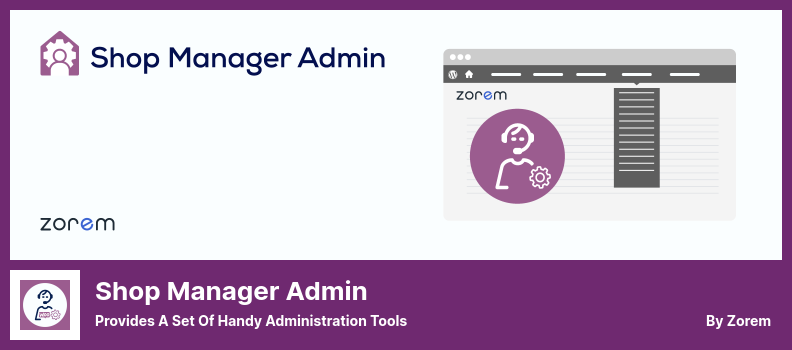 Wtyczka administracyjna Shop Manager — zapewnia zestaw przydatnych narzędzi administracyjnych