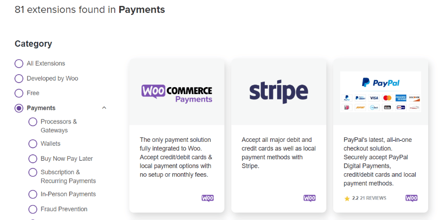لقطة شاشة لبوابات الدفع WooCommerce