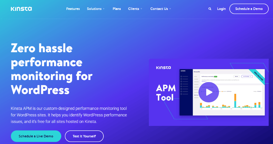 صفحة ويب Kinsta APM