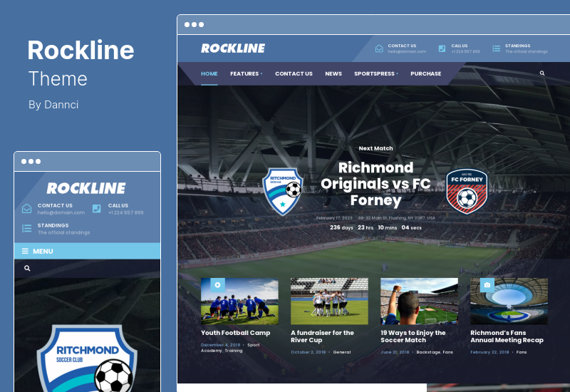 Tema Rockline - Tema WordPress pentru Sport News Club